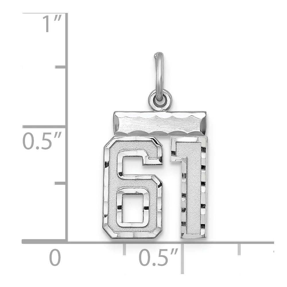 Sterlingsilber Rhodiniert Diamantiert #61 Charm