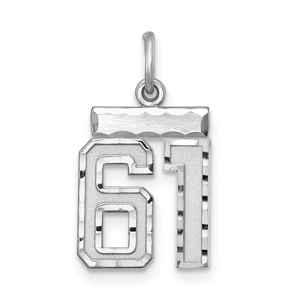 Sterlingsilber Rhodiniert Diamantiert #61 Charm