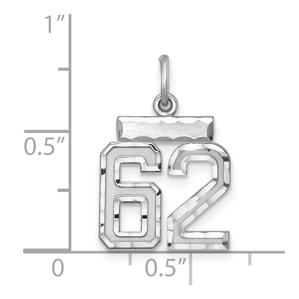 Sterlingsilber Rhodiniert Diamantiert #62 Charm