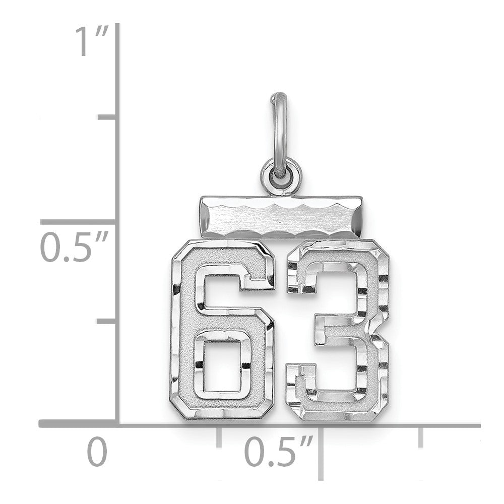 Sterlingsilber Rhodiniert Diamantiert #63 Charm