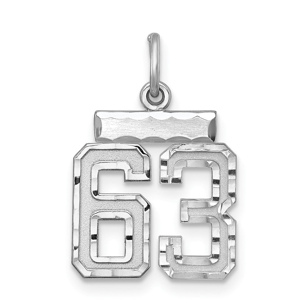 Sterlingsilber Rhodiniert Diamantiert #63 Charm