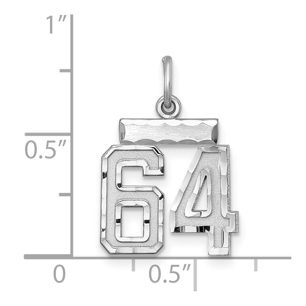 Sterlingsilber Rhodiniert Diamantiert #64 Charm