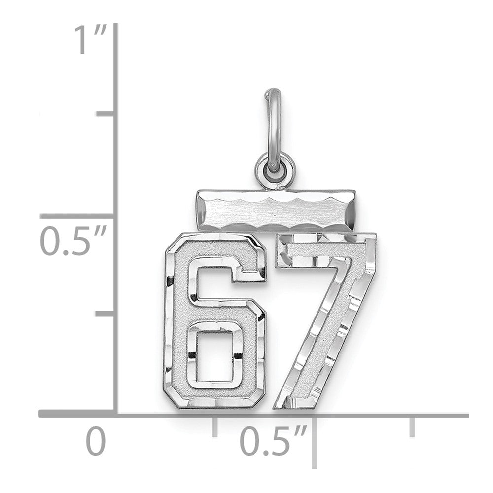 Sterlingsilber Rhodiniert Diamantiert #67 Charm