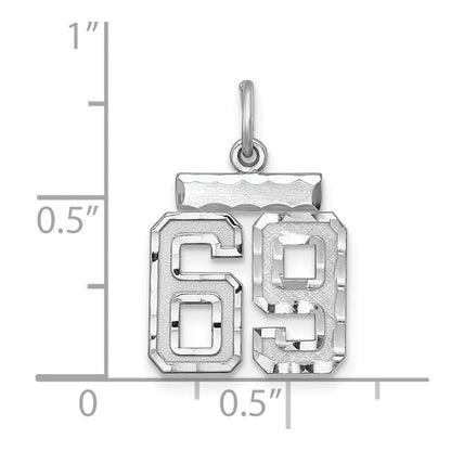 Sterlingsilber Rhodiniert Diamantiert #69 Charm