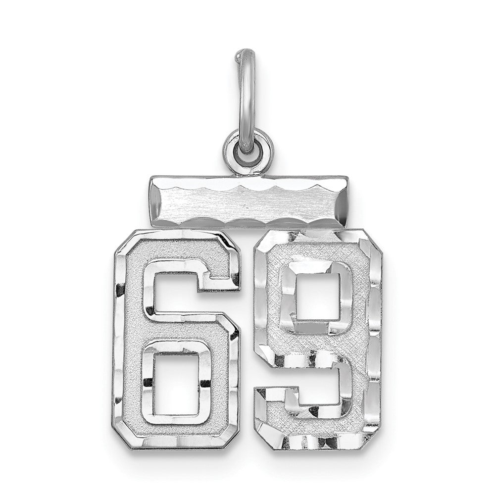 Sterlingsilber Rhodiniert Diamantiert #69 Charm