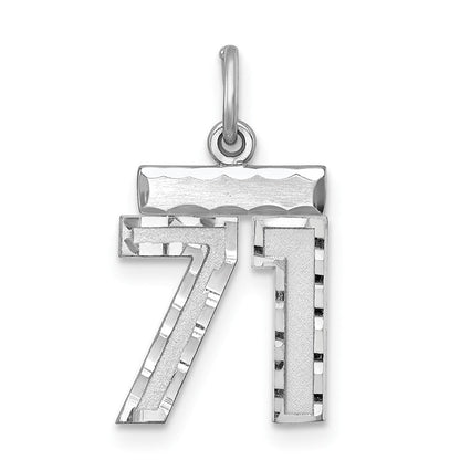 Sterlingsilber Rhodiniert Diamantiert #71 Charm