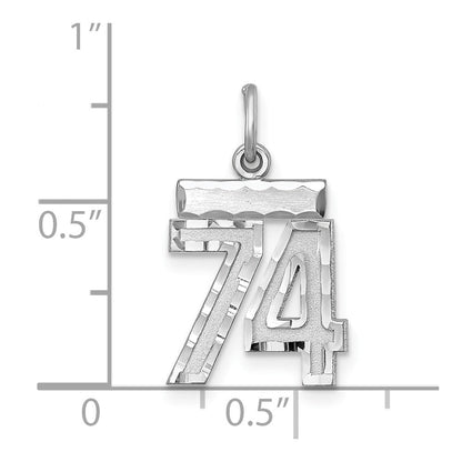 Sterlingsilber Rhodiniert Diamantiert #74 Charm