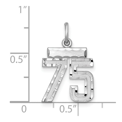 Sterlingsilber Rhodiniert Diamantiert #75 Charm