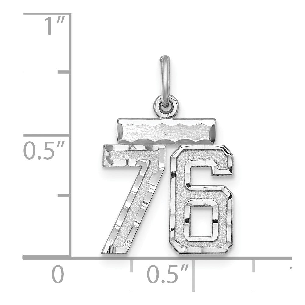 Sterlingsilber Rhodiniert Diamantiert #76 Charm