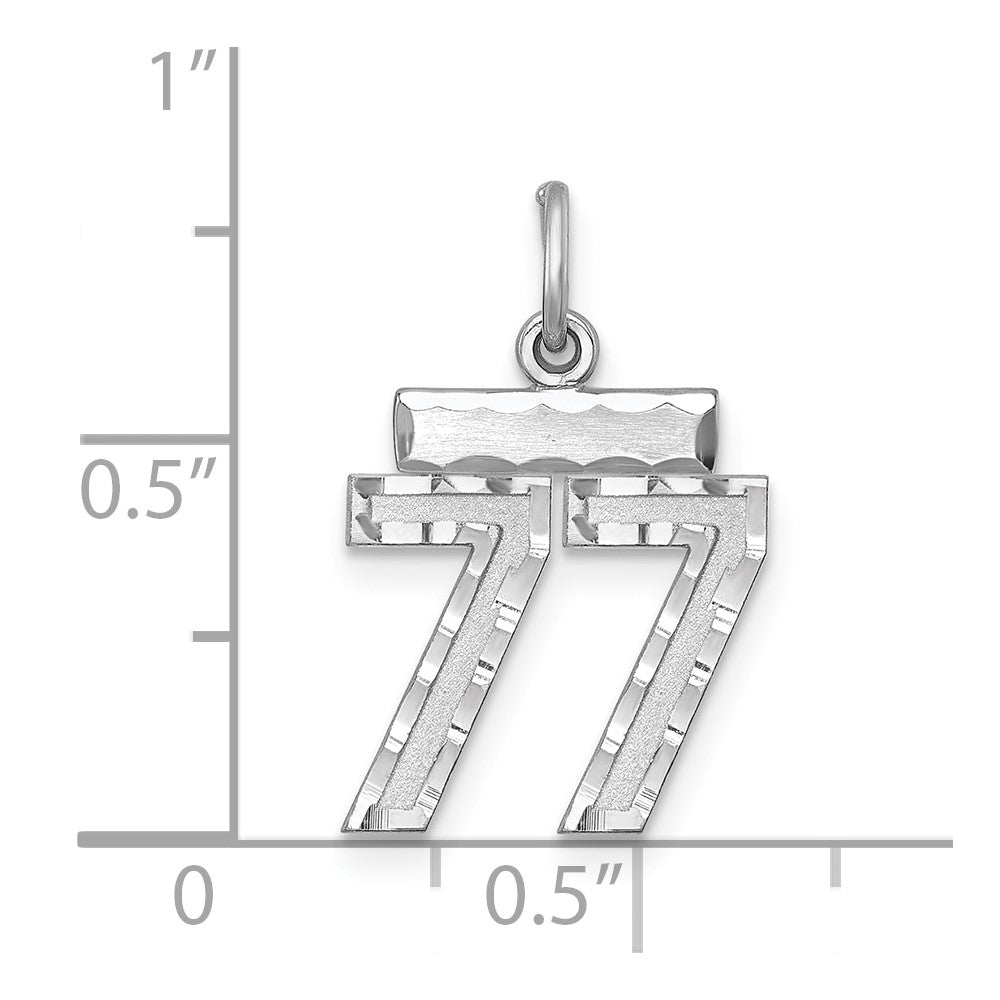 Sterlingsilber Rhodiniert Diamantiert #77 Charm