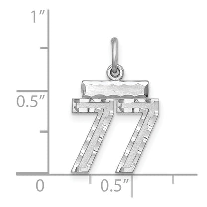 Sterlingsilber Rhodiniert Diamantiert #77 Charm