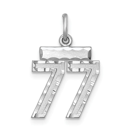 Sterlingsilber Rhodiniert Diamantiert #77 Charm