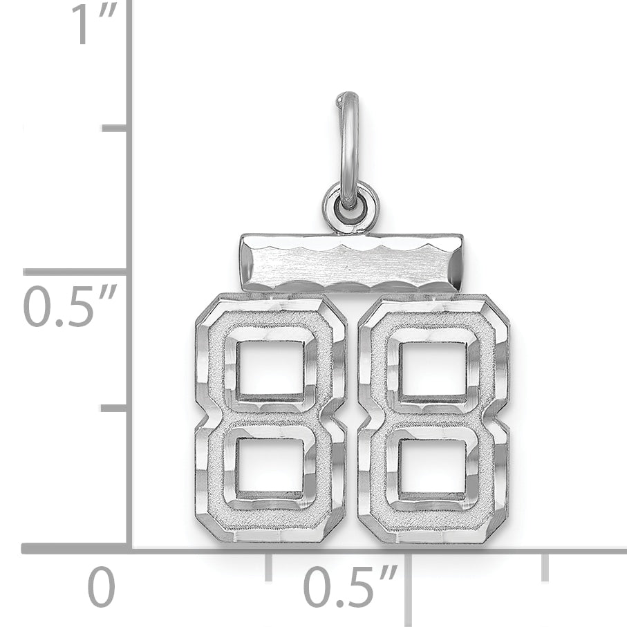 Sterlingsilber Rhodiniert Diamantiert #88 Charm