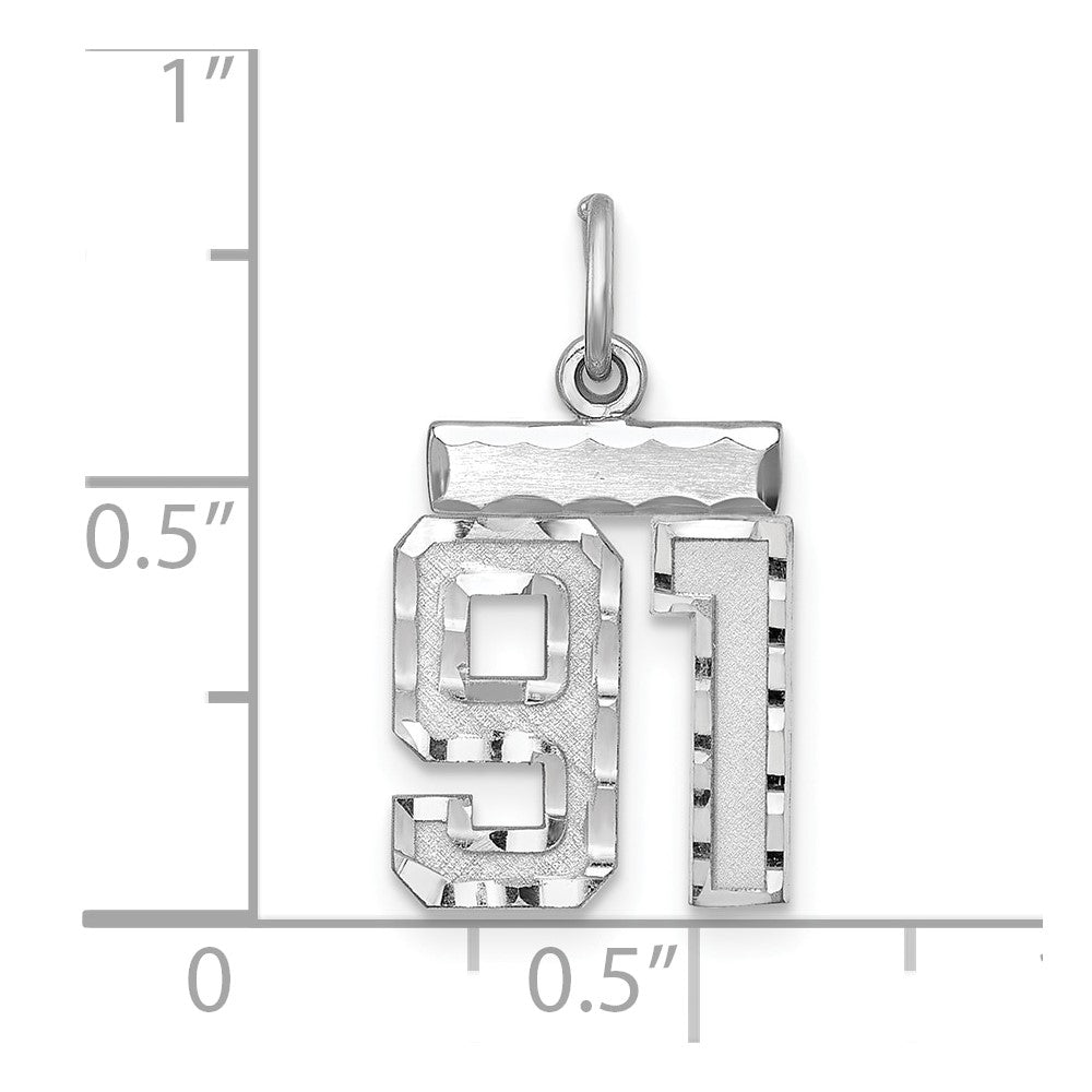 Sterlingsilber Rhodiniert Diamantiert #91 Charm