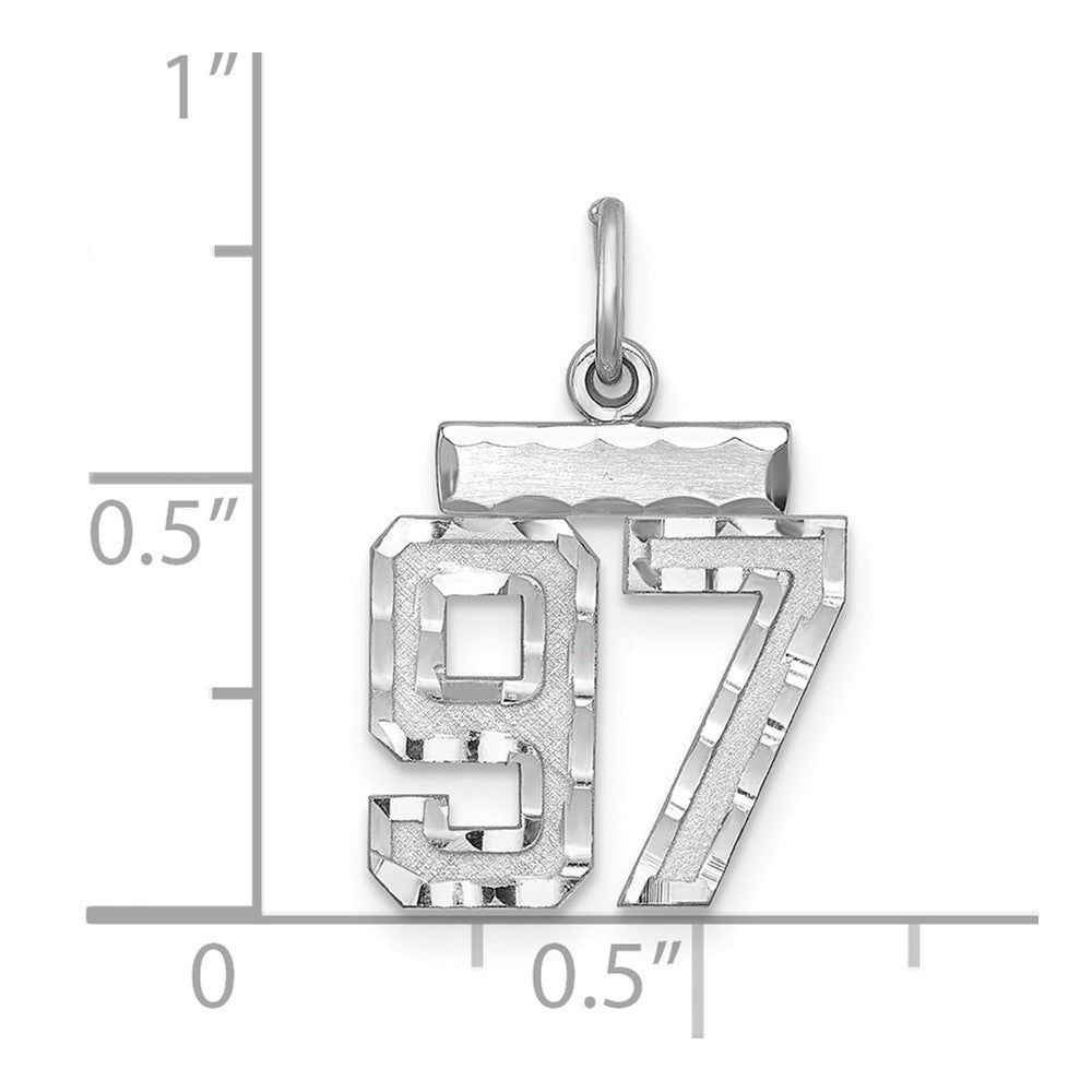 Sterlingsilber Rhodiniert Diamantiert #97 Charm