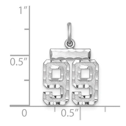 Sterlingsilber Rhodiniert Diamantiert #99 Charm