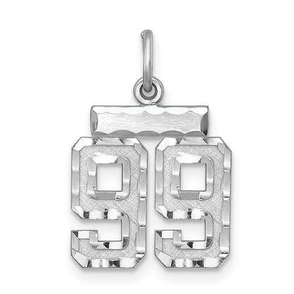 Sterlingsilber Rhodiniert Diamantiert #99 Charm