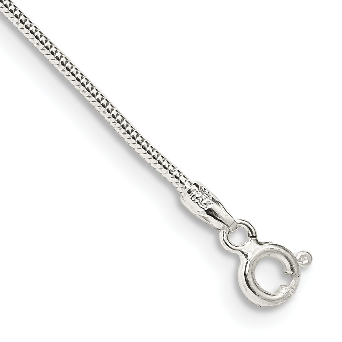 Sterlingsilber 1.2mm Rund Schlange Gliederarmband