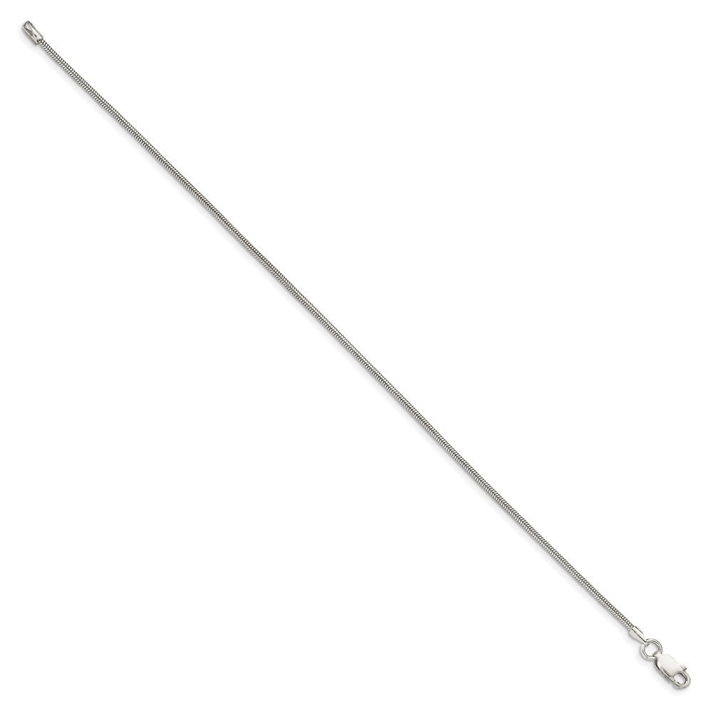 9 Zoll Sterlingsilber 1.5mm Rund Schlange Kette Fußkettchen