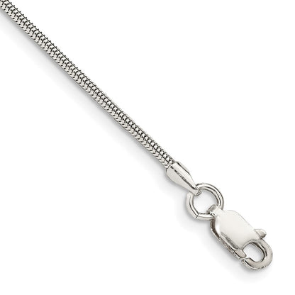 7 Zoll Sterlingsilber 1.5mm Rund Schlange Gliederarmband
