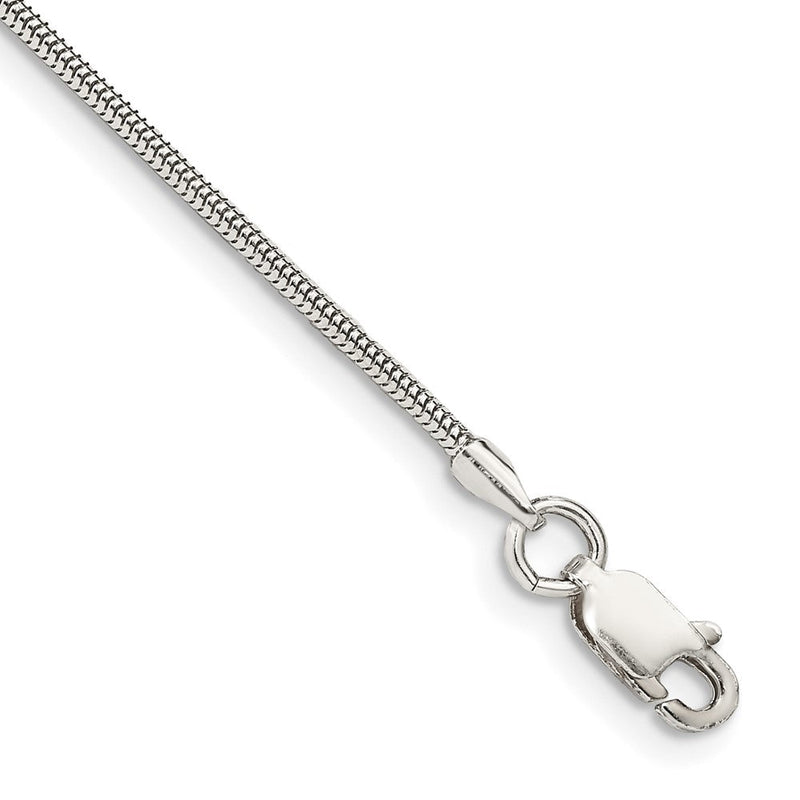 9 Zoll Sterlingsilber 1.5mm Rund Schlange Kette Fußkettchen