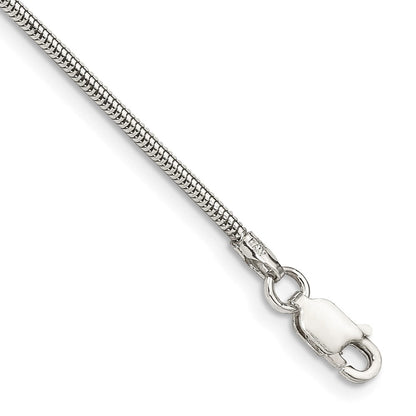 Sterlingsilber 1.6mm Rund Schlange Gliederarmband