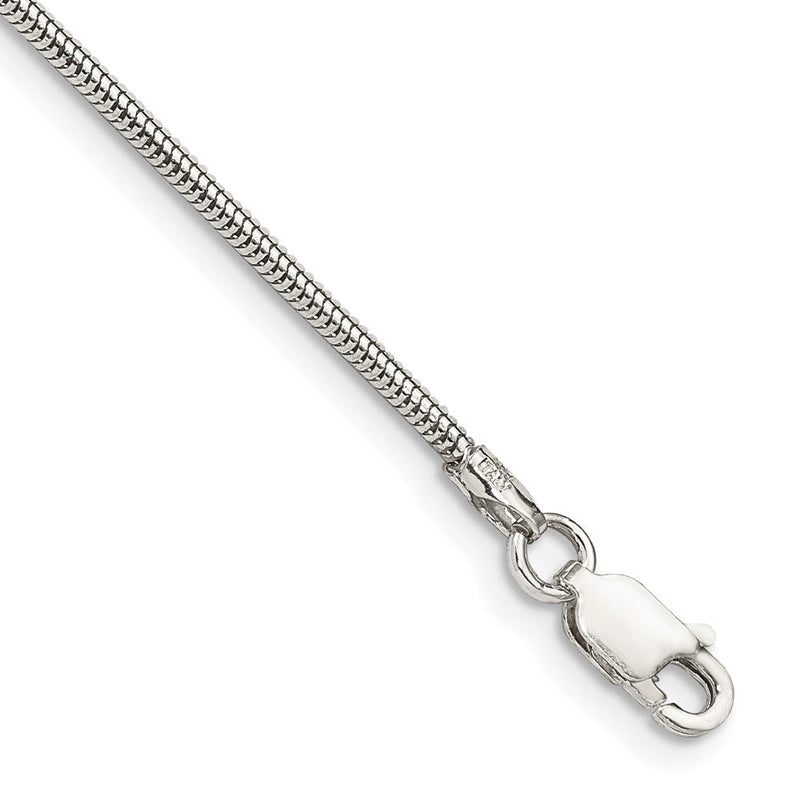Sterlingsilber 1.6mm Rund Schlange Gliederarmband