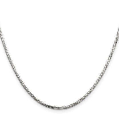 Sterlingsilber 2mm Rund Schlange Halskette