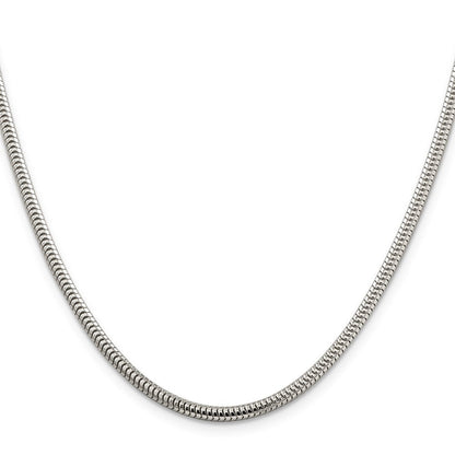 Sterlingsilber 3mm Rund Schlange Halskette