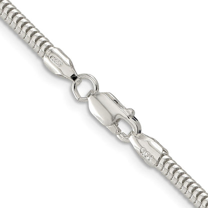 Sterlingsilber 3mm Rund Schlange Halskette