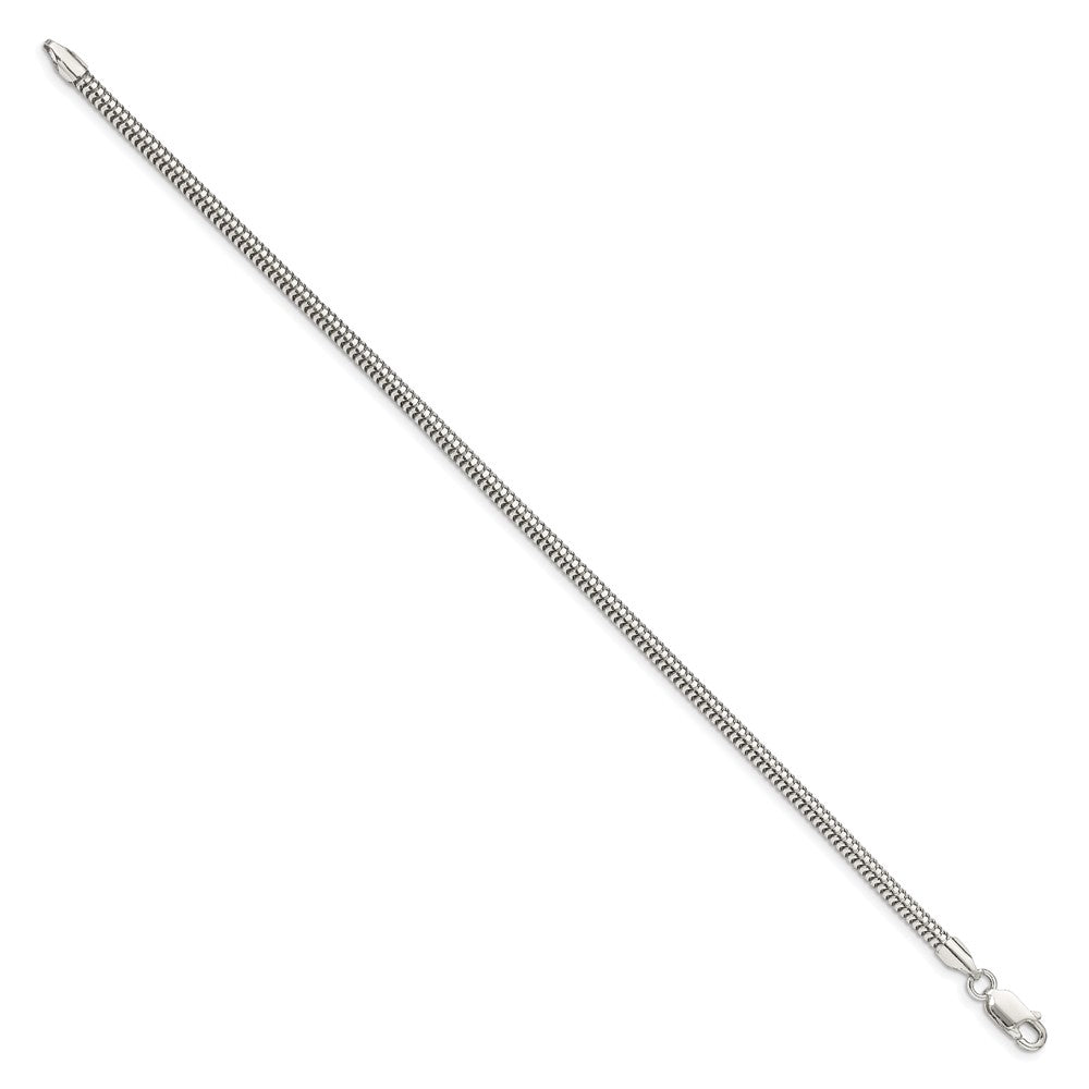Sterlingsilber 3mm Rund Schlange Gliederarmband