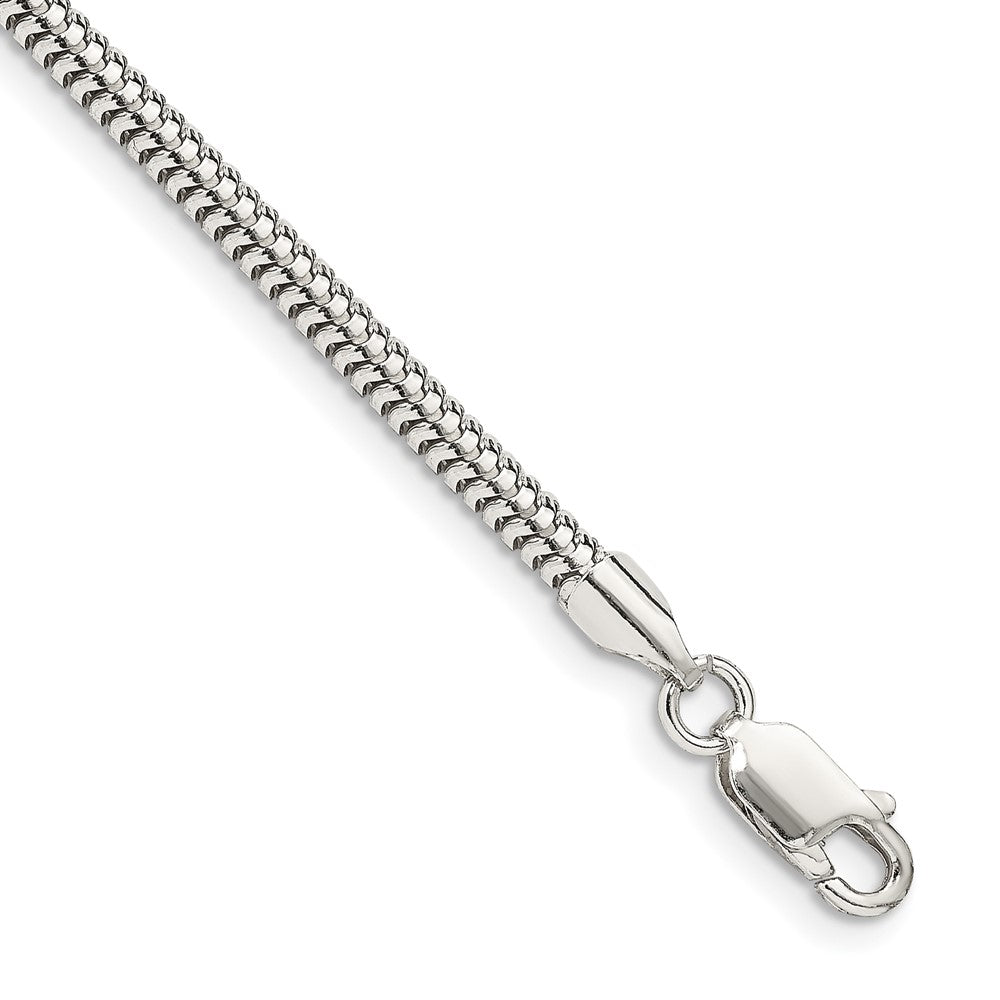 Sterlingsilber 3mm Rund Schlange Gliederarmband