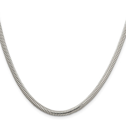Sterlingsilber 4mm Rund Schlange Halskette