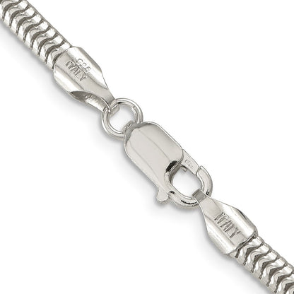 Sterlingsilber 4mm Rund Schlange Halskette