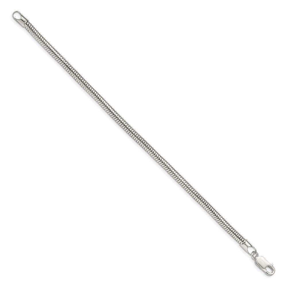 Sterlingsilber 4mm Rund Schlange Gliederarmband