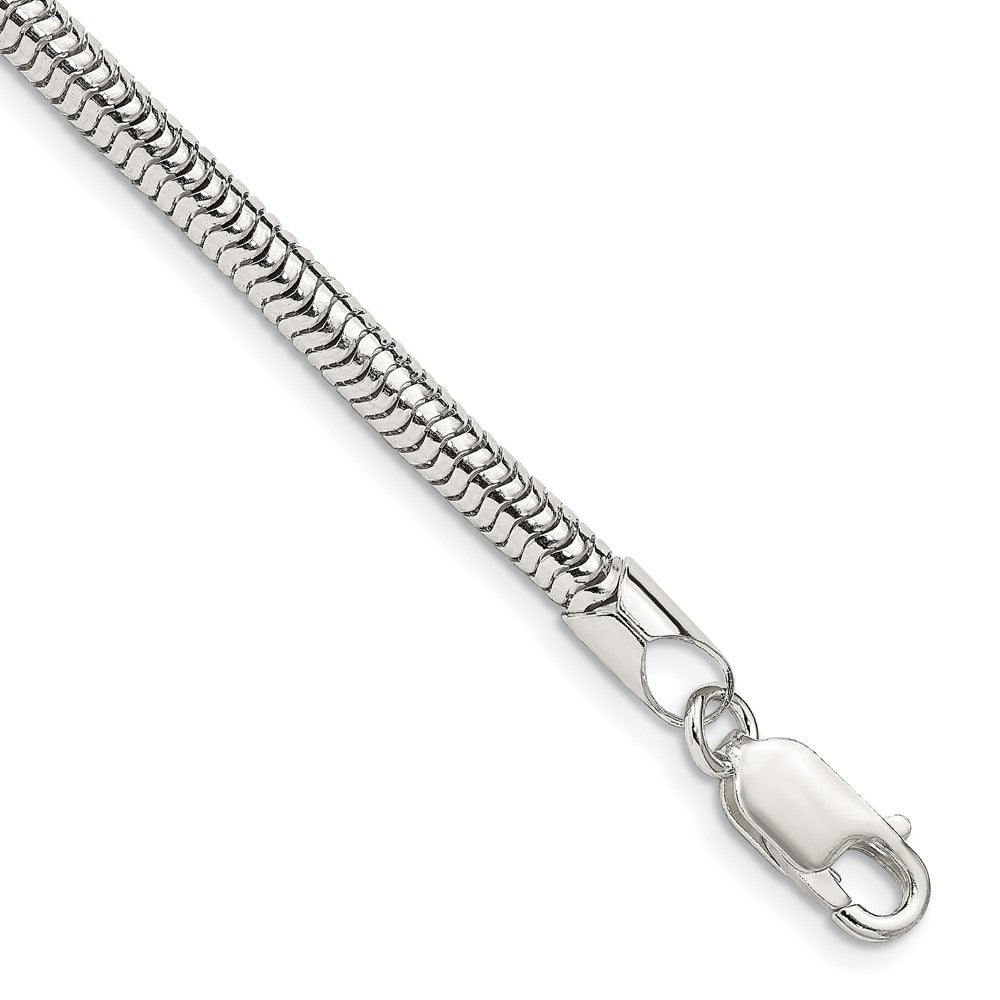 Sterlingsilber 4mm Rund Schlange Gliederarmband