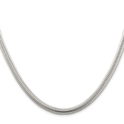 Sterlingsilber 6mm Rund Schlange Halskette