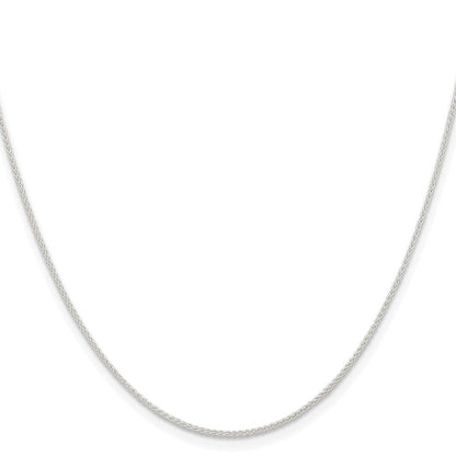 Sterlingsilber Rhodiniert 1mm Rund Ährenkette Kette