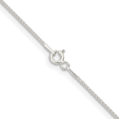 Sterlingsilber Rhodiniert 1mm Rund Ährenkette Kette