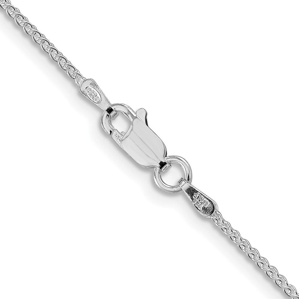 Sterlingsilber Rhodiniert 1.25mm Rund Ährenkette Halskette
