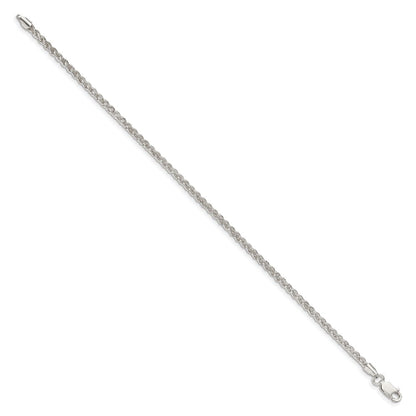 Sterlingsilber 2.5mm Rund Ährenkette Gliederarmband