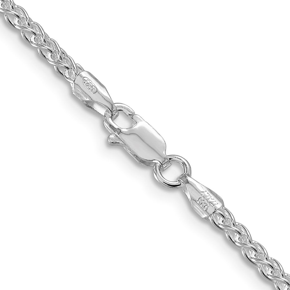 Sterlingsilber Rhodiniert 2.5mm Rund Ährenkette Halskette