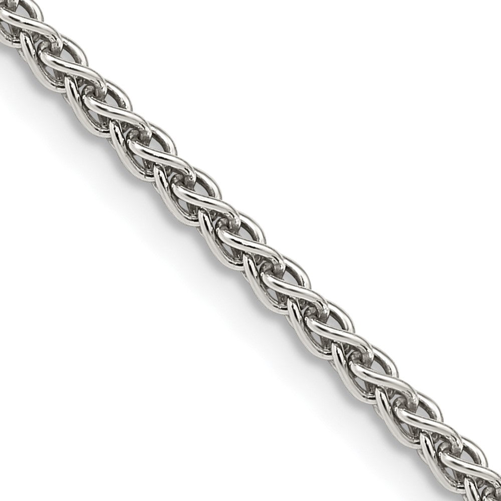 Sterlingsilber Rhodiniert 2.5mm Rund Ährenkette Halskette