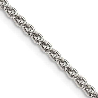 Sterlingsilber Rhodiniert 2.5mm Rund Ährenkette Halskette
