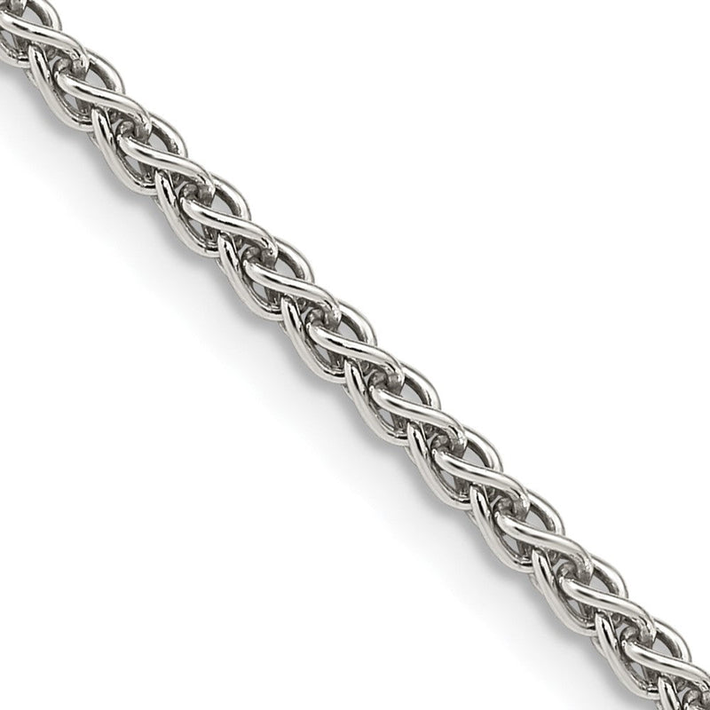 Sterlingsilber Rhodiniert 2.5mm Rund Ährenkette Halskette