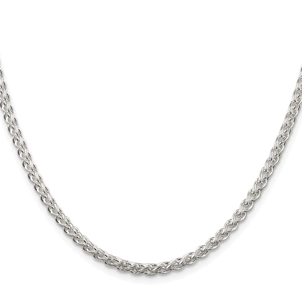 Sterlingsilber Rhodiniert 3mm Rund Ährenkette Kette