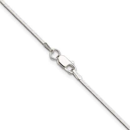 Sterlingsilber Poliert 1.15mm Quadratisch Schlange Kette