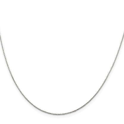 Sterlingsilber.85mm Diamantiert Rund Ährenkette Halskette