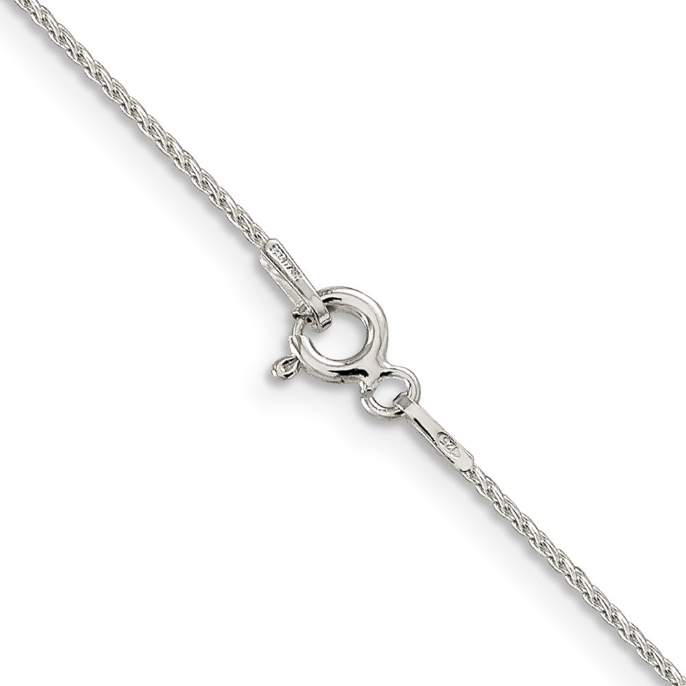 Sterlingsilber.85mm Diamantiert Rund Ährenkette Halskette