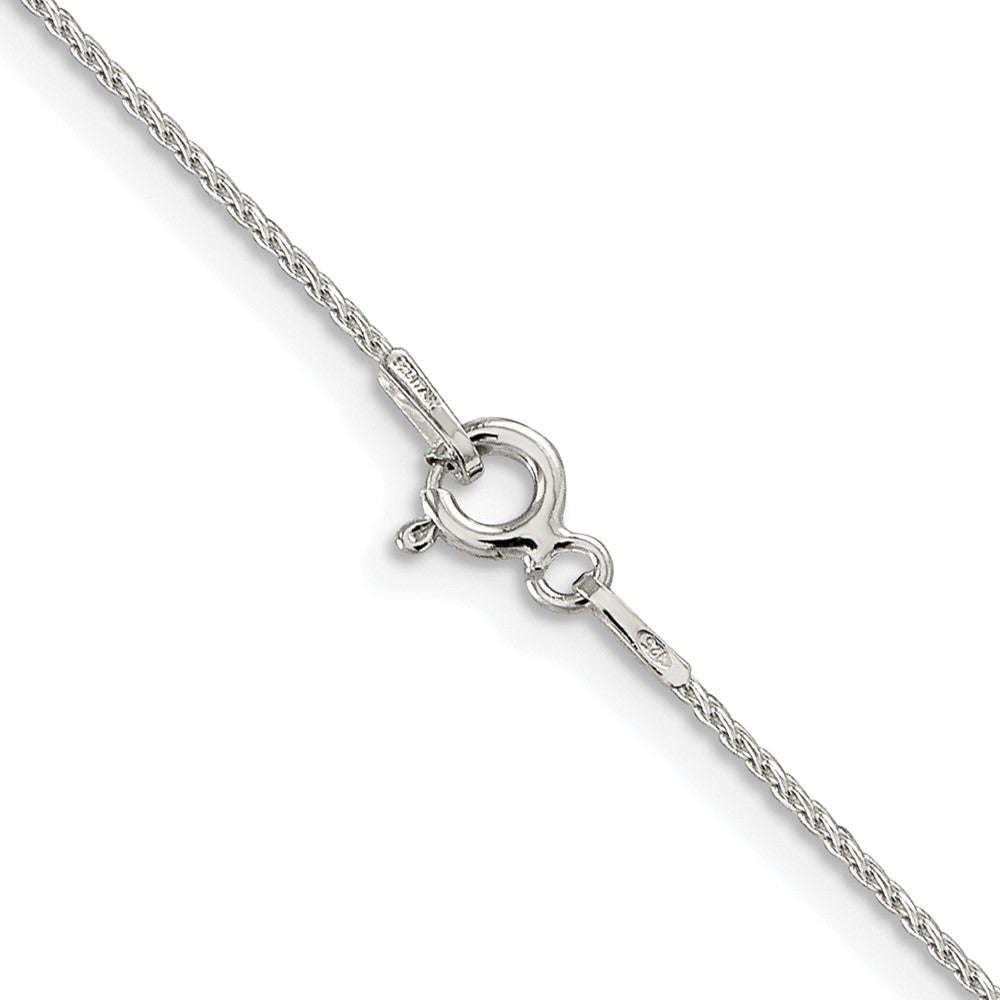Sterlingsilber Rhodiniert.85mm Diamantiert Rund Ährenkette Kette
